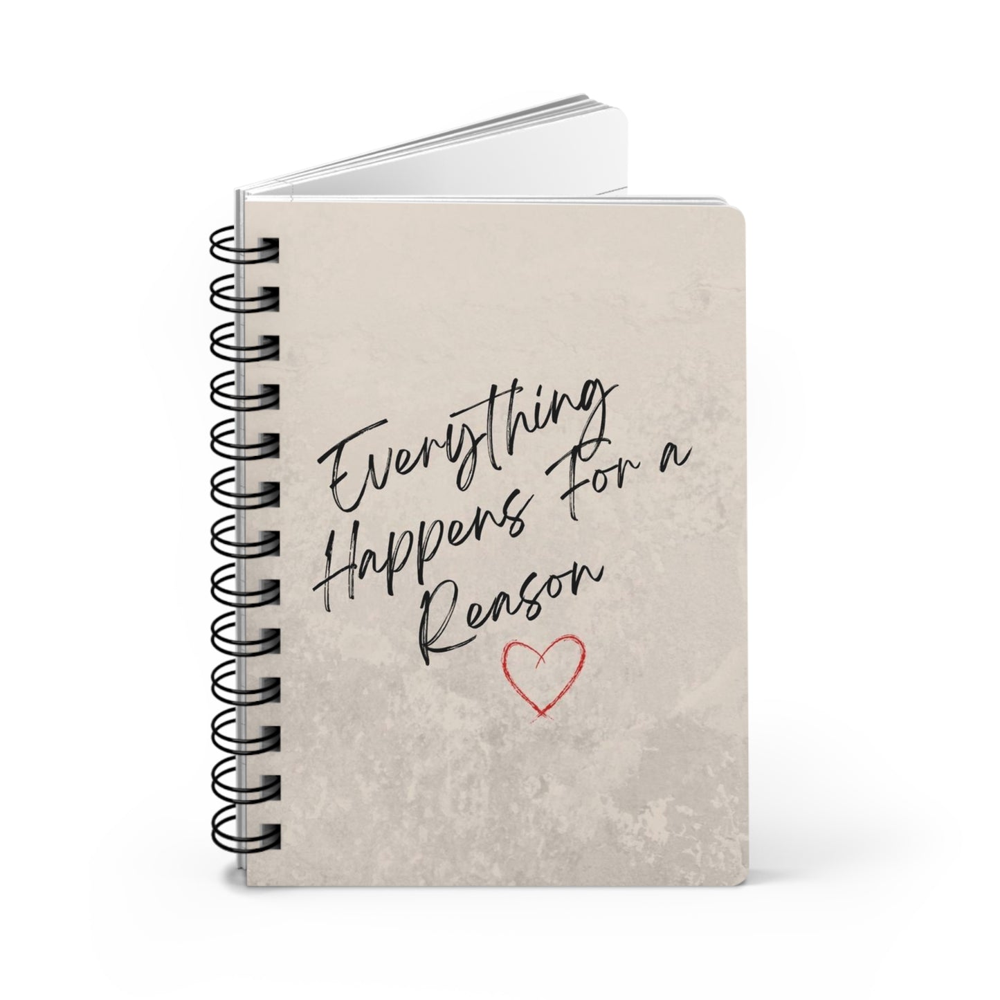 Inspirational Spiral Bound Journal, Self-Care Journal, Gratitude Notebook, Motivational Diary, Gift for Writers, Heart Design