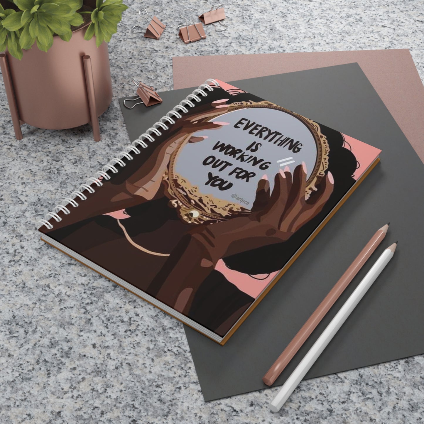 Positive Vibes motivating Spiral Notebook, Affirmation Journal, Law of Attraction Diary, Manifestation Planner, Inspirational Notepad