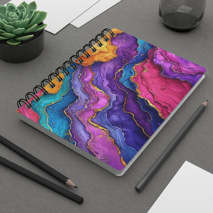 Vibrant Spiral Bound Journal, Colorful Notebook, Artistic Diary, Gift for Writers, Inspirational Journal