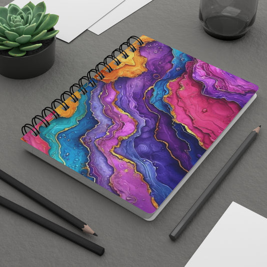 Vibrant Spiral Bound Journal, Colorful Notebook, Artistic Diary, Gift for Writers, Inspirational Journal