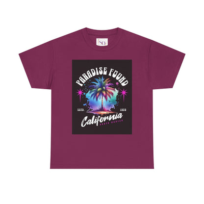 Paradise Found California Tee, Retro Summer Vibe Shirt, Beach Lover Gift, Unisex Graphic Tee, Casual Everyday Wear, Travel Souvenir
