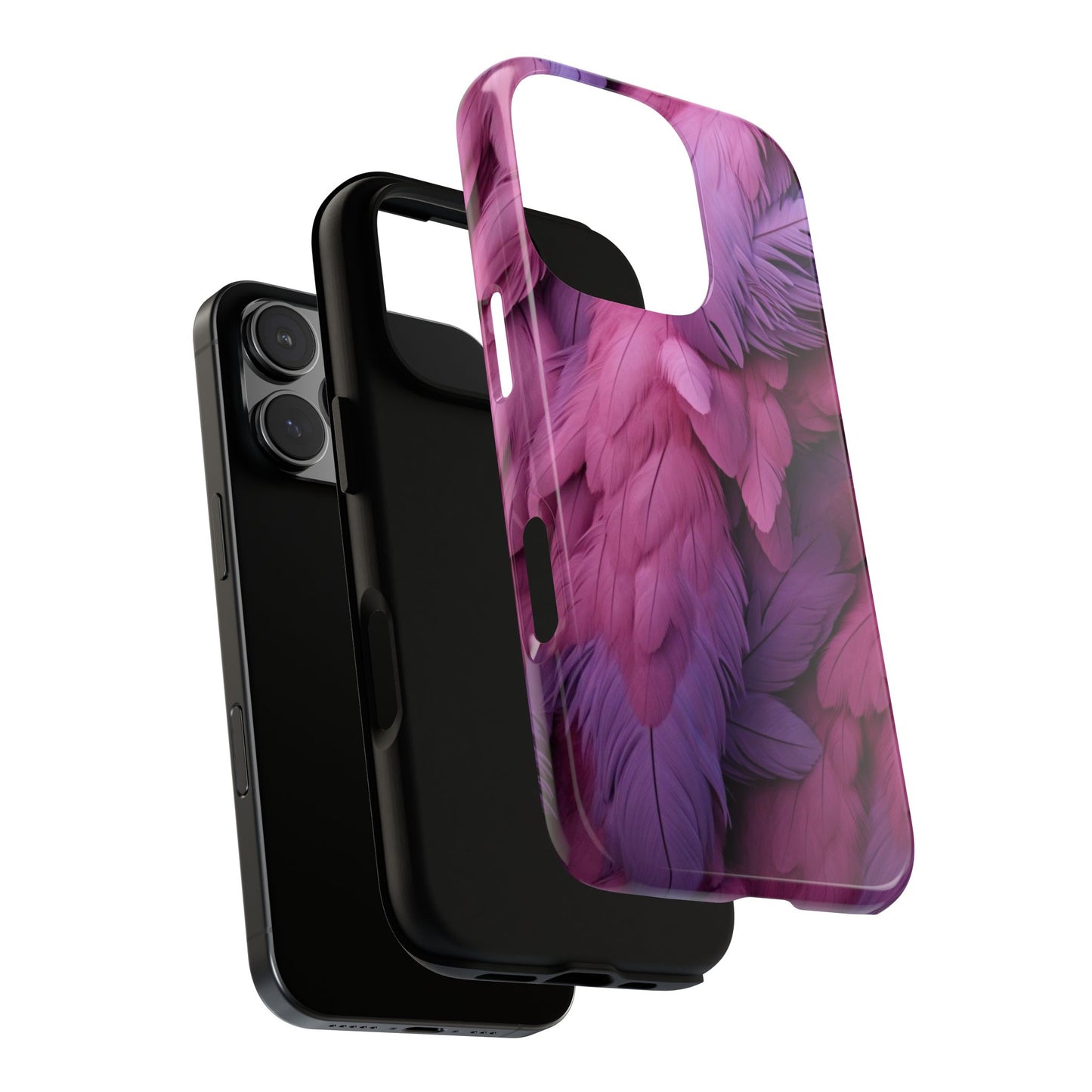 "Rebranding Into A New Badder Bitch" Pink/Purple Feathered Tough Cases