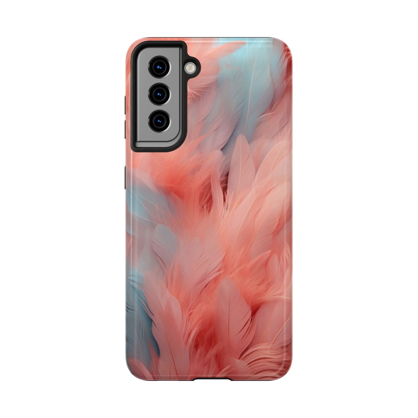 "Rebranding Into A New Badder Bitch!" ~ Pink/Baby Blue Feathered Tough Phone Cases