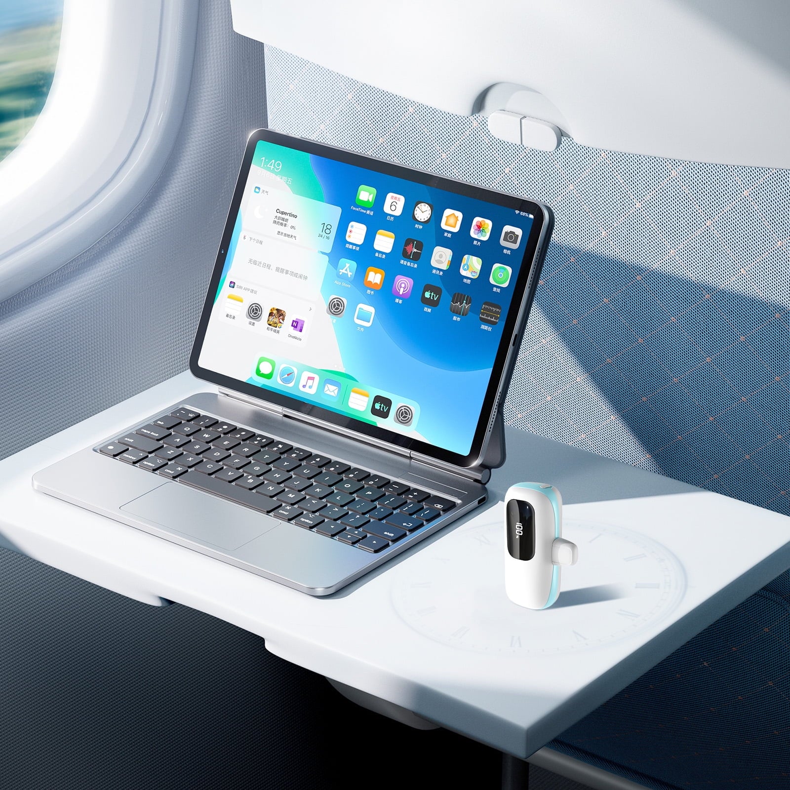 Portable Charger 5000Mah Power Bank USB-C, LCD Display Battery Pack Compatible with Iphone16/15 Series, Android, Samsung, Pixel, Blue