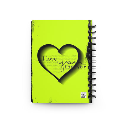 Love You Forever Spiral Bound Journal, Cute Gift for Couples, Wedding Journal, Anniversary Gift, Creative Writing Notebook, Green Heart