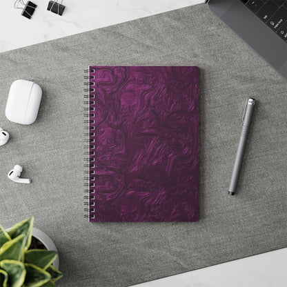 Purple Metallic Notebook, A5 Journal with Softcover, Spiral Bound Diary, Galaxy Design Planner, Unique Stationery Gift