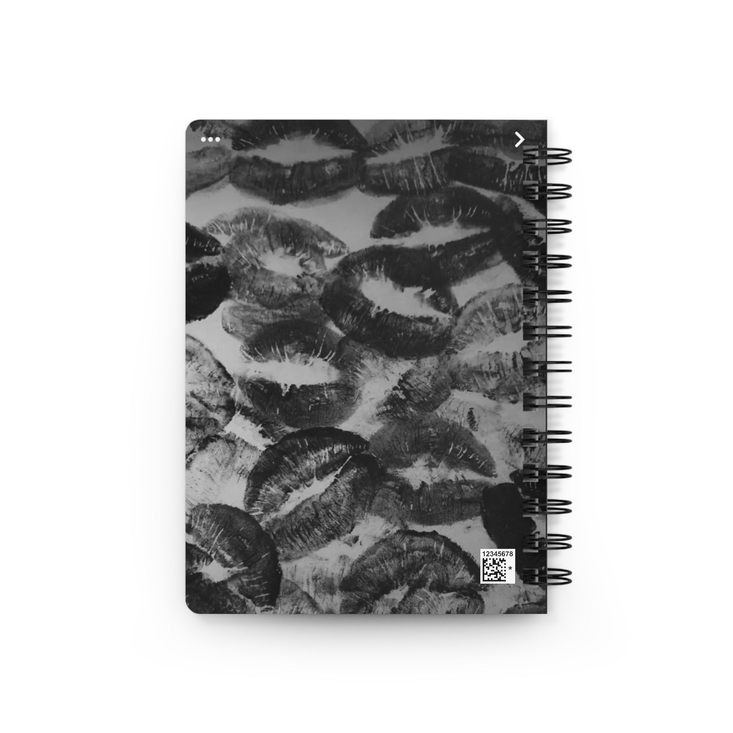 Elegant Kiss Print Spiral Bound Journal, Romantic Gift, Writing Notebook, Love Notes, Diary, Wedding Keepsake, Office Supplies