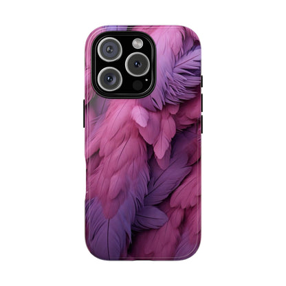 "Rebranding Into A New Badder Bitch" Pink/Purple Feathered Tough Cases