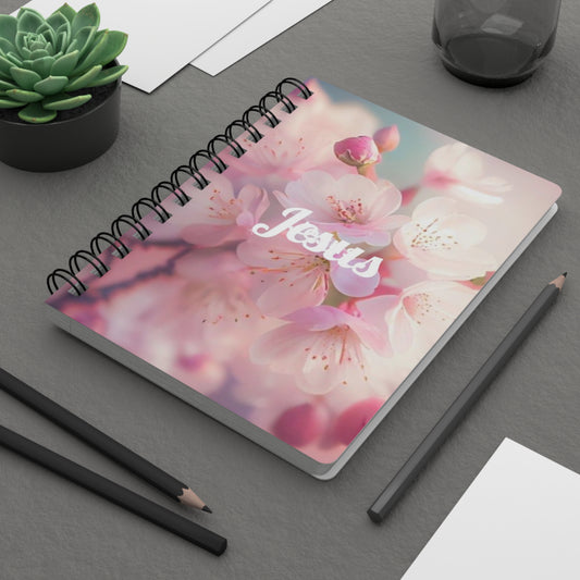 Cherry Blossom Spiral Bound Journal, Spring Writing Notebook, Inspirational Jesus Journal, Blooming Flowers Diary, Gift for Easter, Prayer
