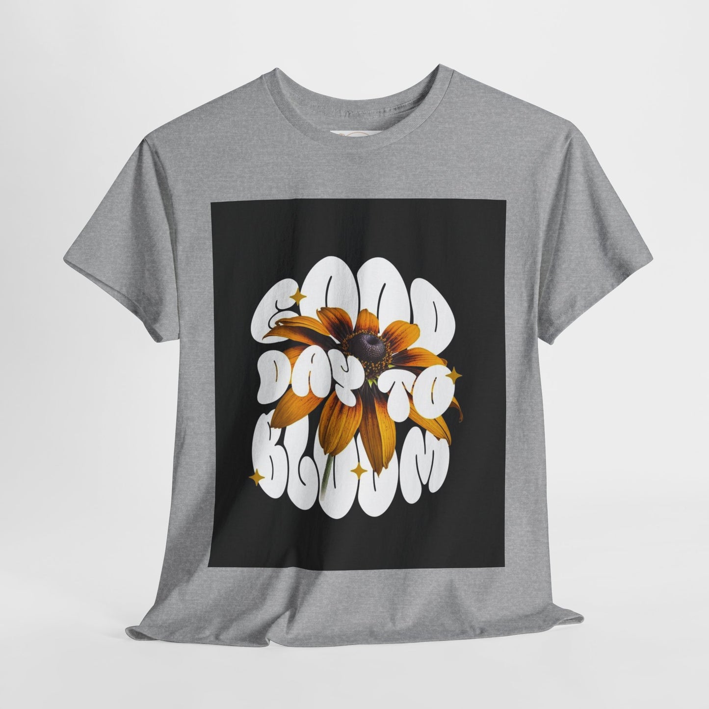 Good Day to Bloom Unisex Heavy Cotton Tee, Floral Graphic Tee, Spring Edition T-Shirt, Casual Gift, Nature Lover Apparel