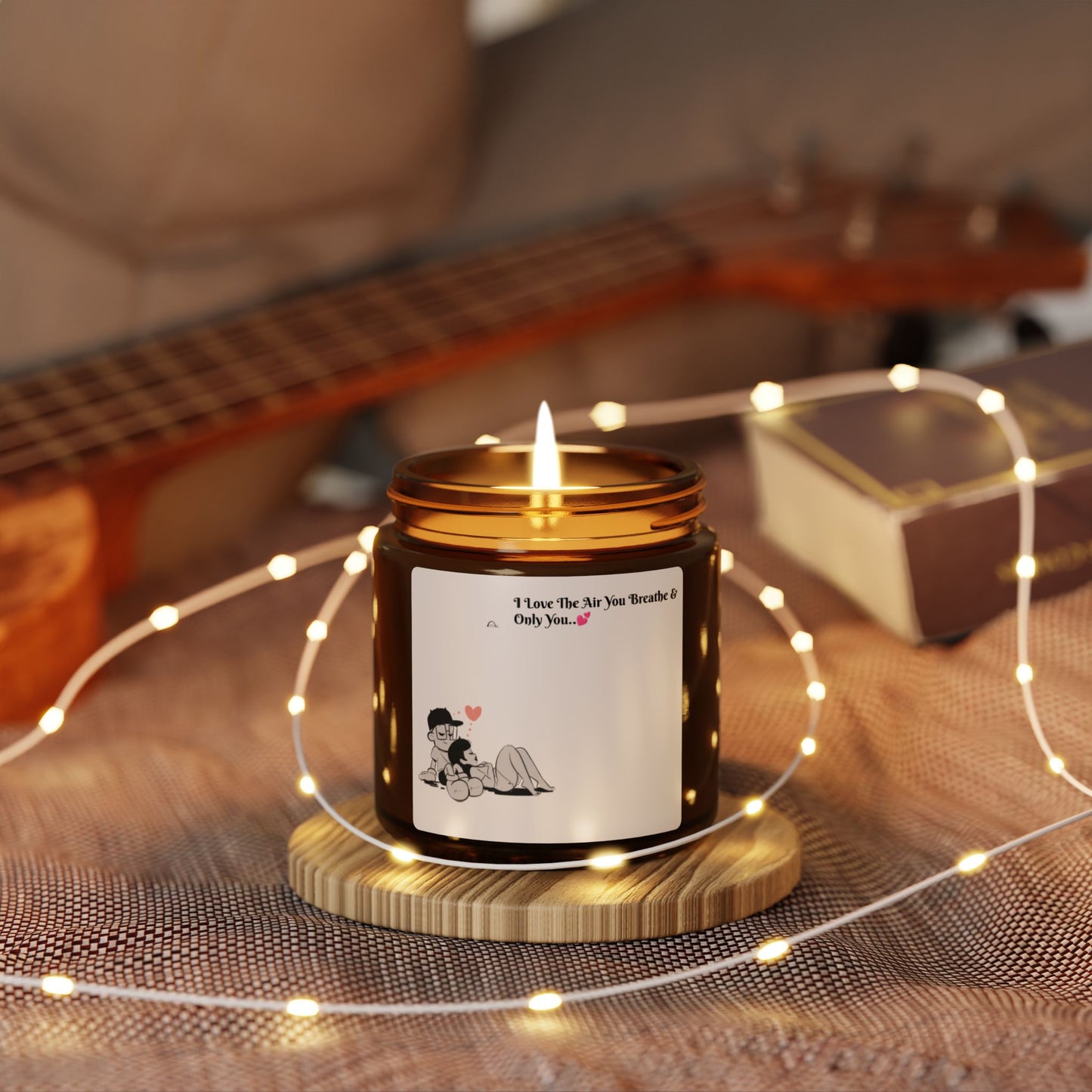 "I Love The Air You Breathe & Only You.."~ Scented Soy Candle (Multi-Size, Amber Jar)