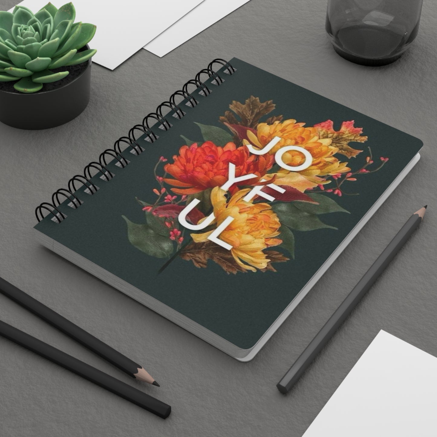 Joyful Floral Spiral Bound Journal | Perfect for Note-Taking, Journaling, Gifts, Daily Planners, Travel Diaries