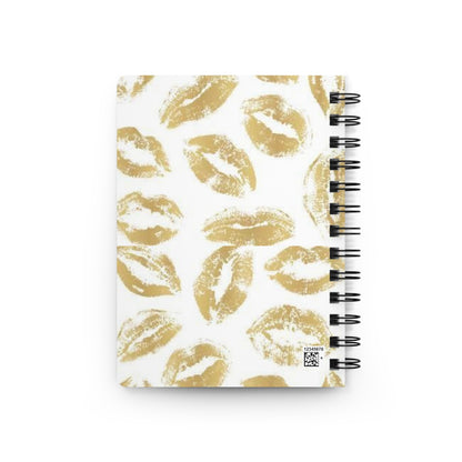 Glamorous Kisses Spiral Bound Journal, Lip Print Notebook for Writers, Gift for Friends, Ideal for Journaling, Daily Planner, Valentine's