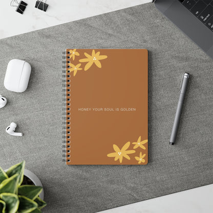 Journal Notebook 'Honey Your Skin is Golden', A5 Wirobound