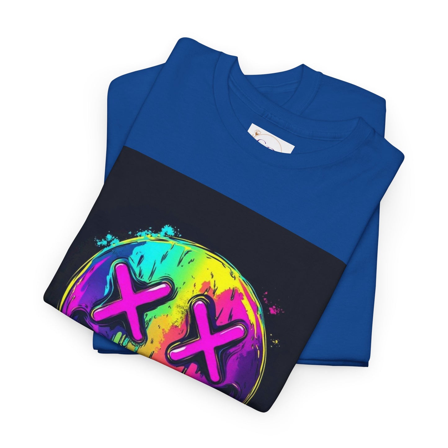 Colorful Graffiti Smiley Face Tee, Casual T-Shirt, Gift for Friends, Streetwear Style, Festival Attire, Fun Graphic Tee