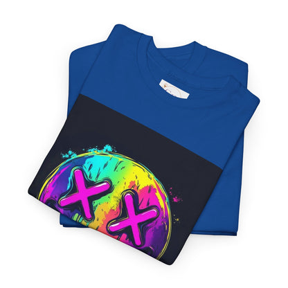 Colorful Graffiti Smiley Face Tee, Casual T-Shirt, Gift for Friends, Streetwear Style, Festival Attire, Fun Graphic Tee