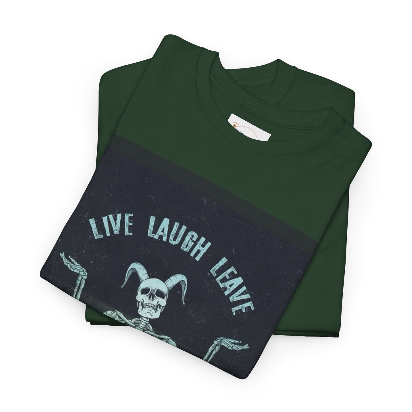 Skeleton Humor Unisex Heavy Cotton Tee - "Live Laugh Leave Me Alone"