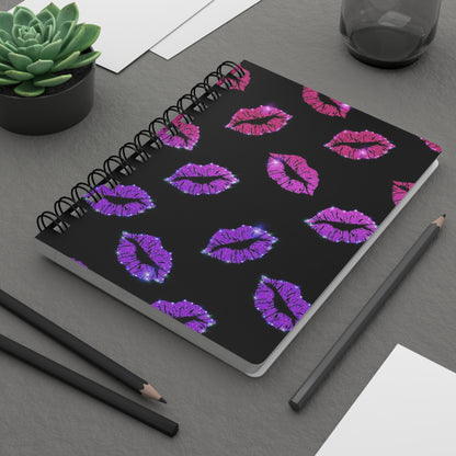 Bold Lips Spiral Bound Journal - Perfect for Notes, Sketches, Gifts, Valentine's Day, Self-Care, Journaling