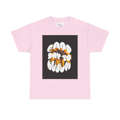 Good Day to Bloom Unisex Heavy Cotton Tee, Floral Graphic Tee, Spring Edition T-Shirt, Casual Gift, Nature Lover Apparel