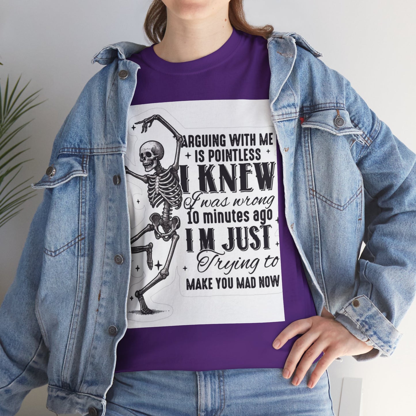 Skeleton Humor Unisex Heavy Cotton Tee - Perfect for Halloween and Casual Wear
