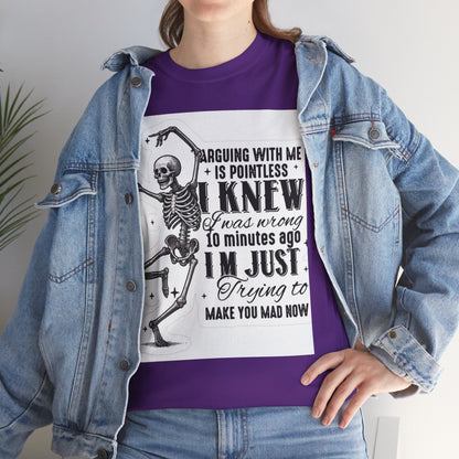 Skeleton Humor Unisex Heavy Cotton Tee - Perfect for Halloween and Casual Wear