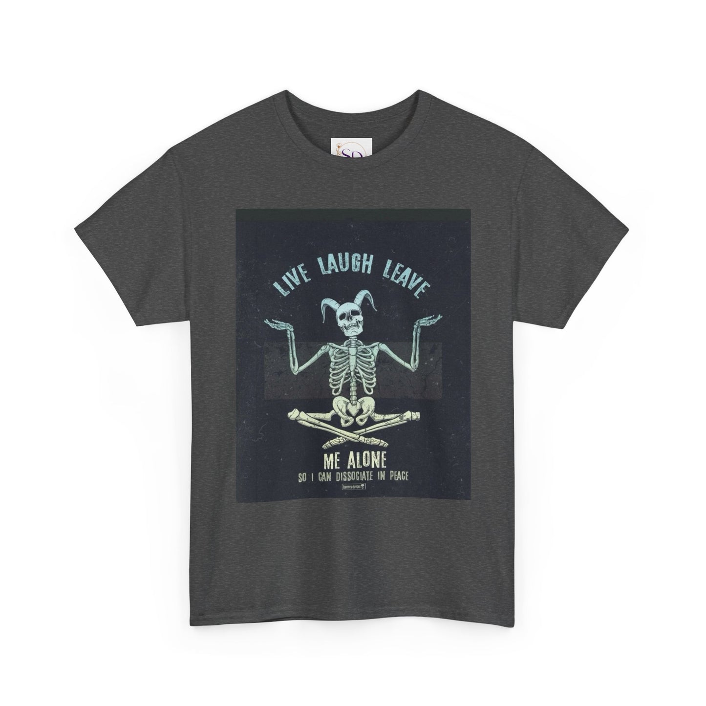 Skeleton Humor Unisex Heavy Cotton Tee - "Live Laugh Leave Me Alone"