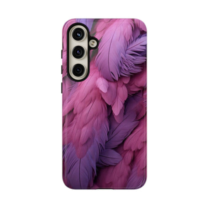 "Rebranding Into A New Badder Bitch" Pink/Purple Feathered Tough Cases