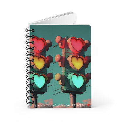 Valentine's Day Green Light Spiral Bound Journal