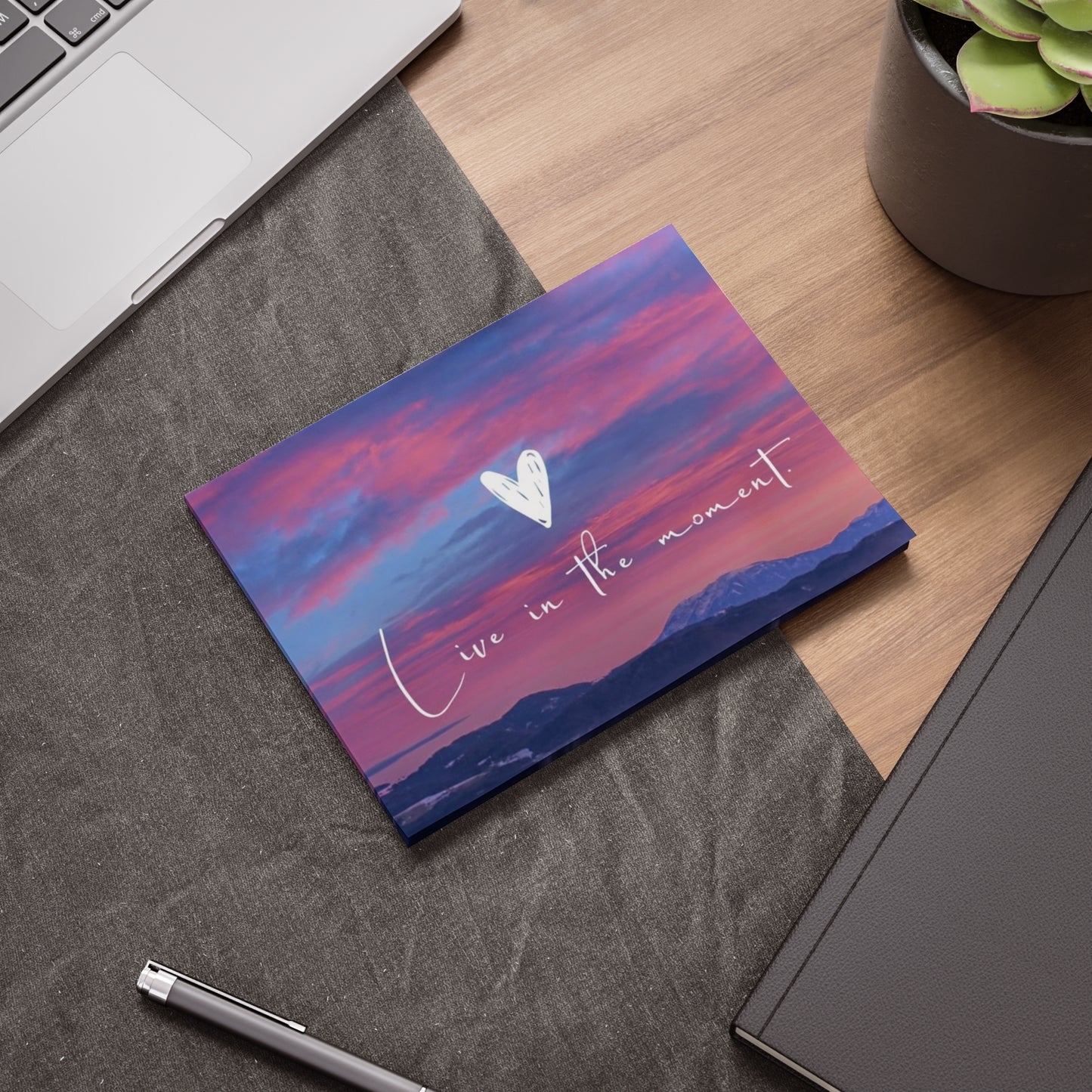 Inspirational Sticky Notes, Live in the Moment Reminder Pads, Office Supplies, Positive Affirmation Notes, Desk Decor, Gift for Her