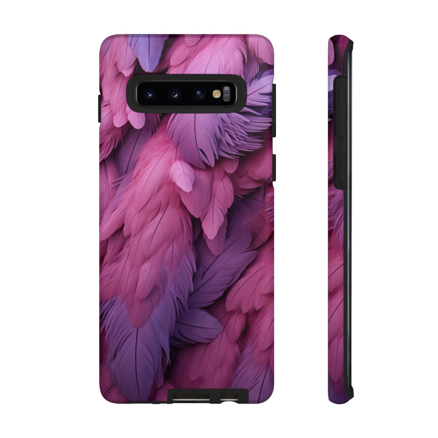 "Rebranding Into A New Badder Bitch" Pink/Purple Feathered Tough Cases