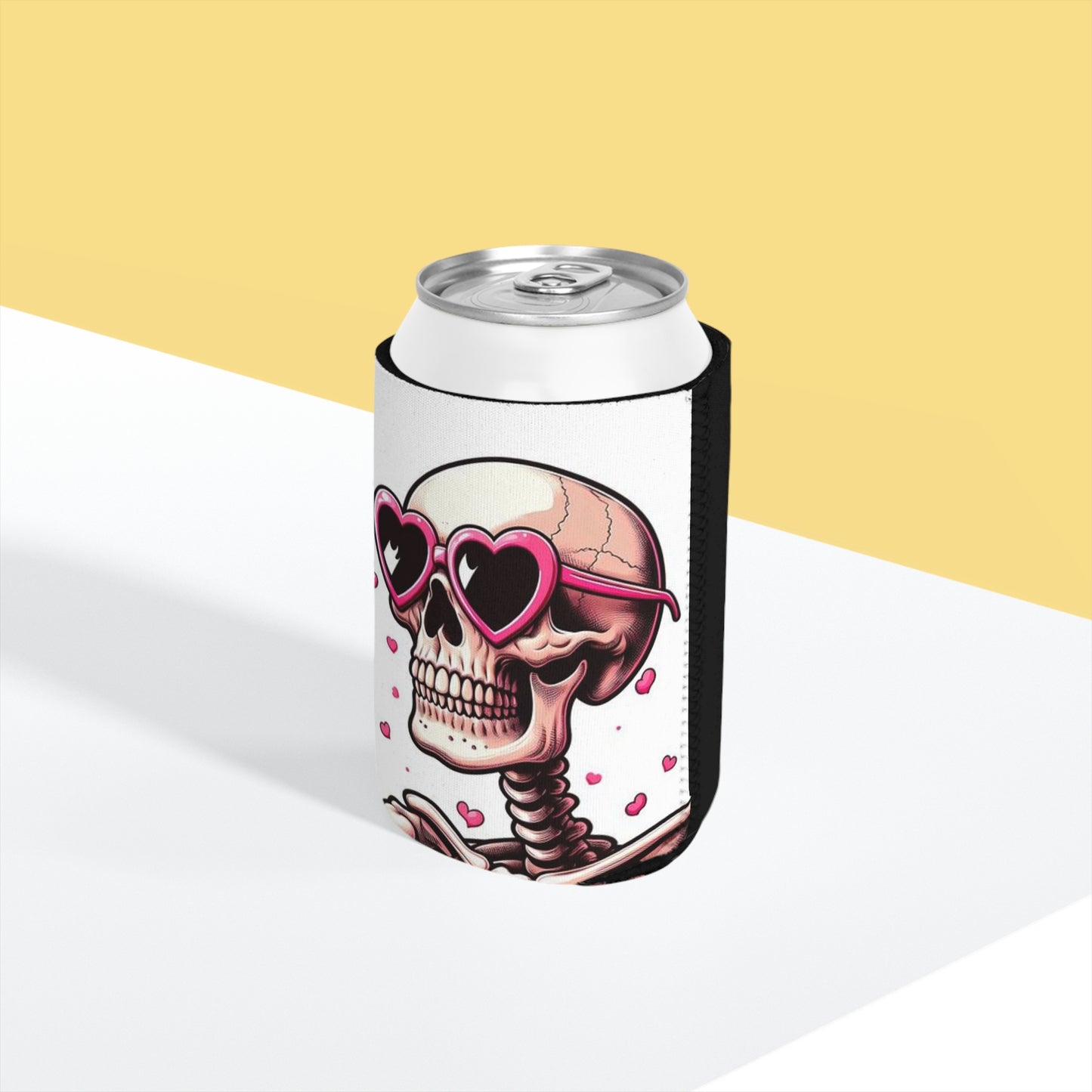 Valentine's Day Skeleton Can Cooler Sleeve