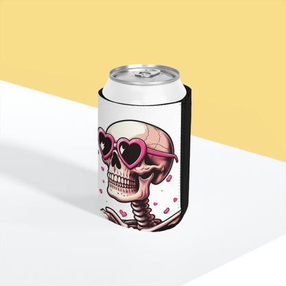 Valentine's Day Skeleton Can Cooler Sleeve