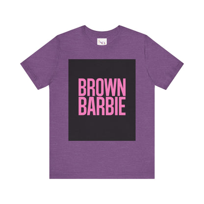 Trendy Unisex Tee - Brown Barbie Graphic T-Shirt for Fashion Lovers, Casual Wear, Gifts for Friends, Birthday, Summer Fun