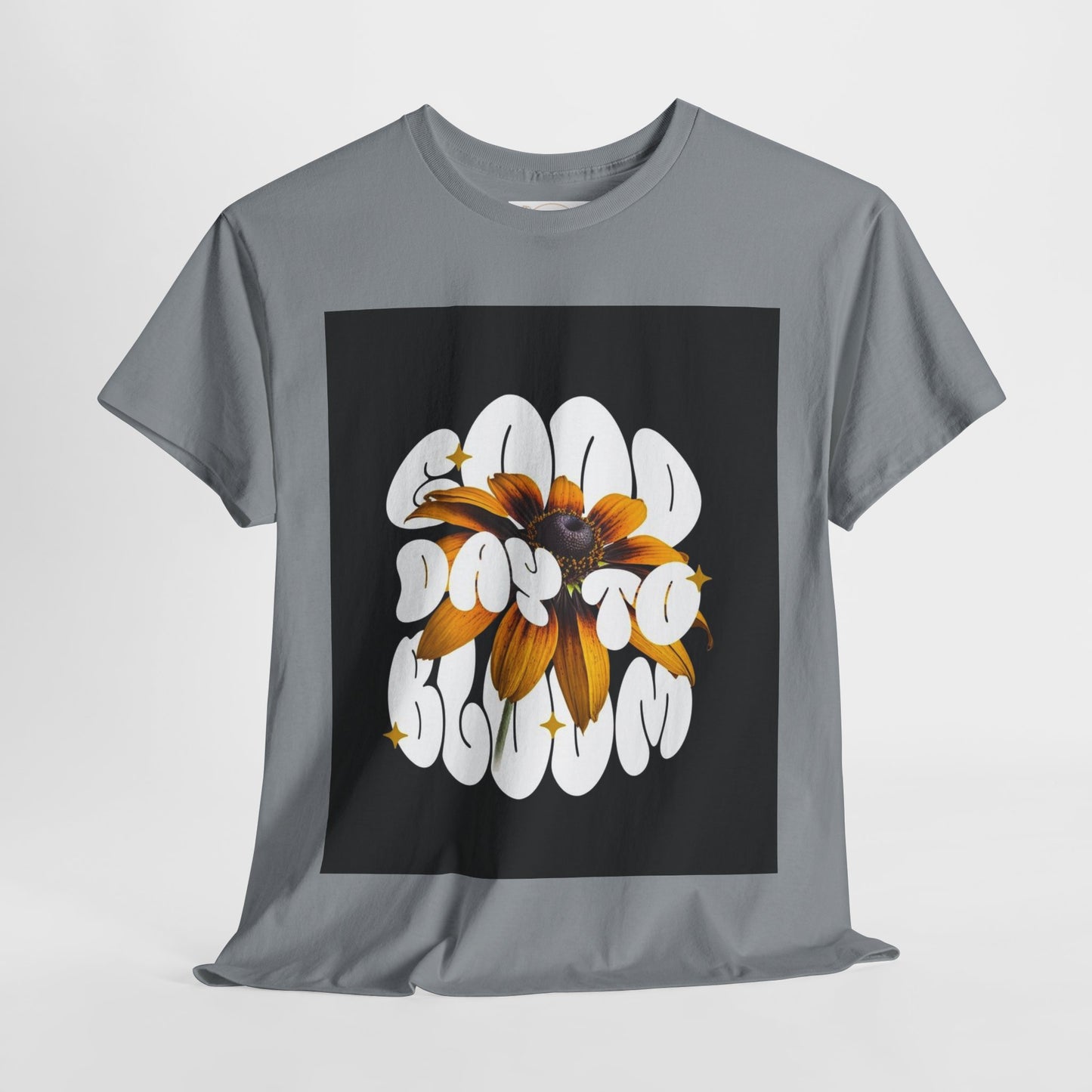 Good Day to Bloom Unisex Heavy Cotton Tee, Floral Graphic Tee, Spring Edition T-Shirt, Casual Gift, Nature Lover Apparel