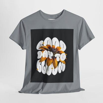 Good Day to Bloom Unisex Heavy Cotton Tee, Floral Graphic Tee, Spring Edition T-Shirt, Casual Gift, Nature Lover Apparel