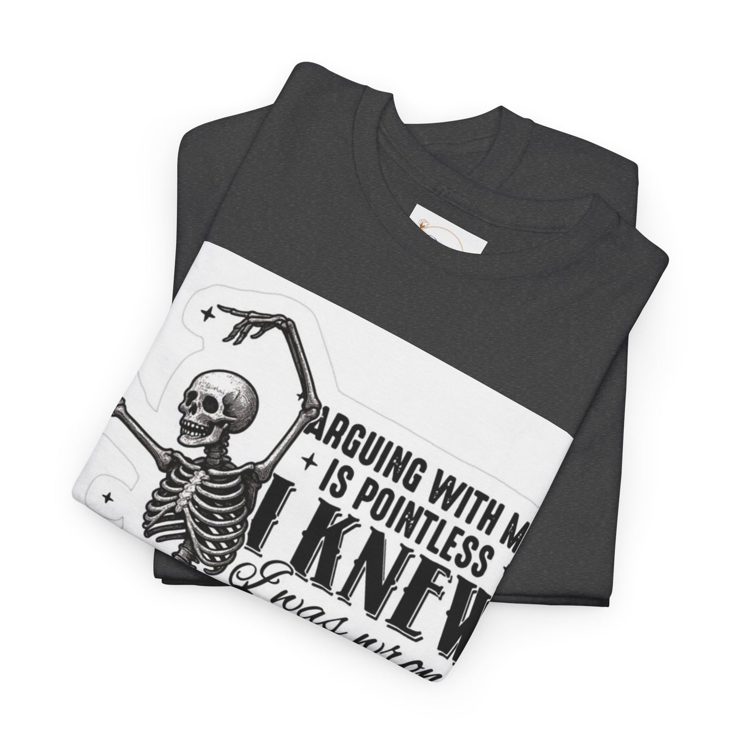 Skeleton Humor Unisex Heavy Cotton Tee - Perfect for Halloween and Casual Wear