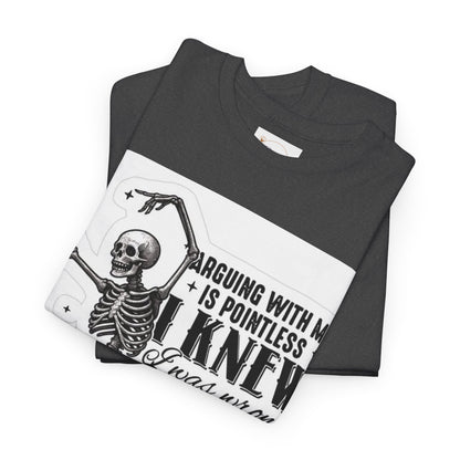 Skeleton Humor Unisex Heavy Cotton Tee - Perfect for Halloween and Casual Wear