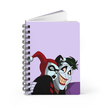 Playful Spiral Bound Journal featuring Joker & Harley Quinn, Gifts for Fans, Sketchbook, Cartoon Notebook, Fun Writing Journal