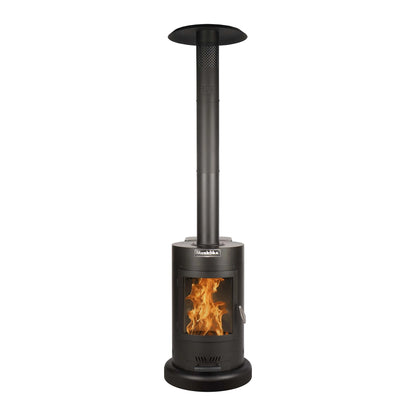 84" High 75,000 BTU Black Steel Wood Pellet Patio Heater