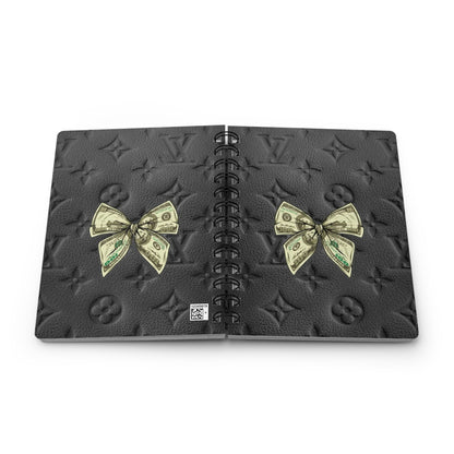 Elegant Money Bow Spiral Journal | Luxe Gift for Writers, Gratitude Journal, Luxury Notebook, Planner, Inspirational Diary