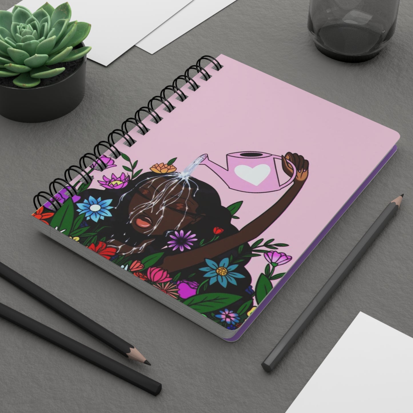 Bloom Spiral Bound Journal, Nourish Your Mind Body Soul Notebook, Inspirational Quote Diary, Wellness Planner, Self Care Gift, Gratitude