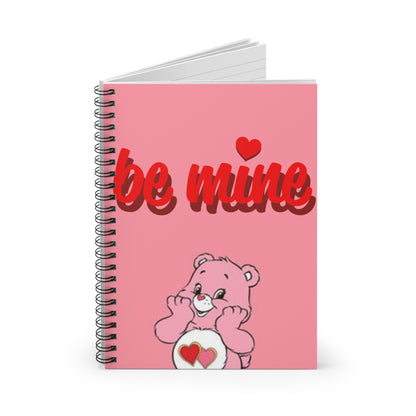 Valentine's Day Be Mine Carebear Spiral Notebook - Ruled Line