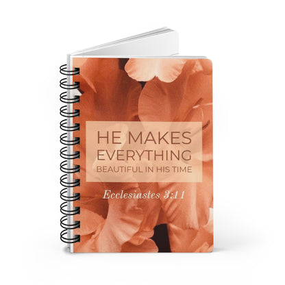 Inspirational Spiral Bound Journal - Floral Design, Faith Journal, Gratitude Planner, Bible Verse Notebook, Gift for Her, Motivational