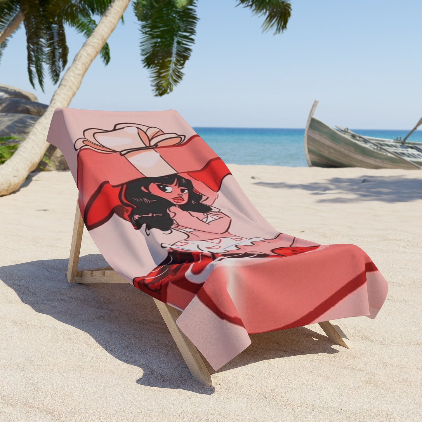 Naughty Girl Valentine's Day Beach Towel