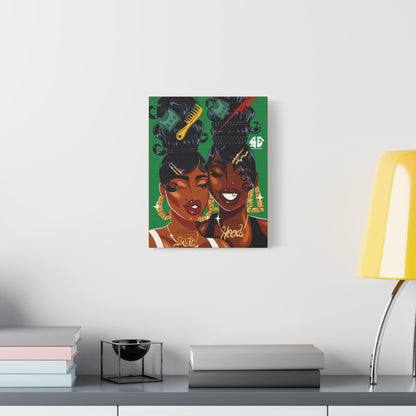 Sisterhood Canvas Print, Bold Black Girl Art, Home Decor, Unique Gift, Inspirational Wall Art, Afrocentric Gift, Celebration of Culture