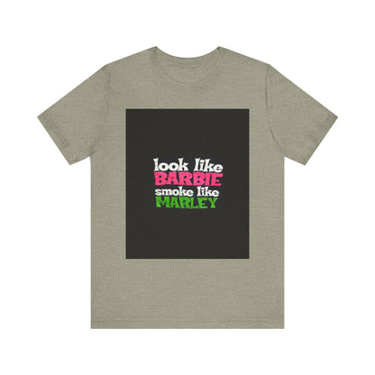 Barbie & Marley Print Tee, Fun Shirt for Parties, Gift for Friends, Casual Wear, Summer Outfit, Unique Graphic Tee