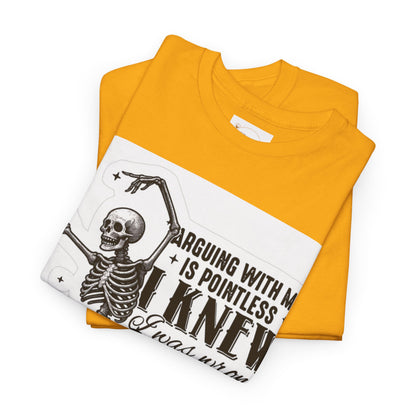 Skeleton Humor Unisex Heavy Cotton Tee - Perfect for Halloween and Casual Wear