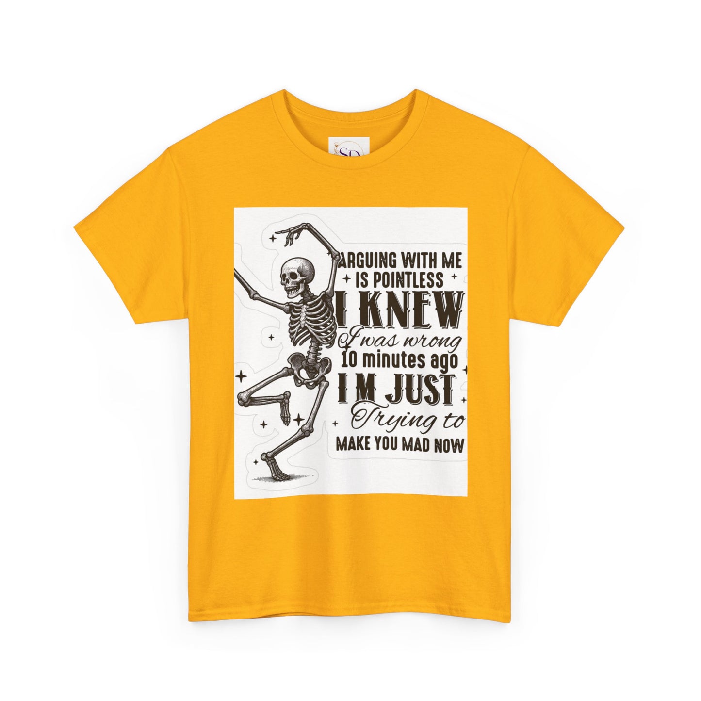 Skeleton Humor Unisex Heavy Cotton Tee - Perfect for Halloween and Casual Wear
