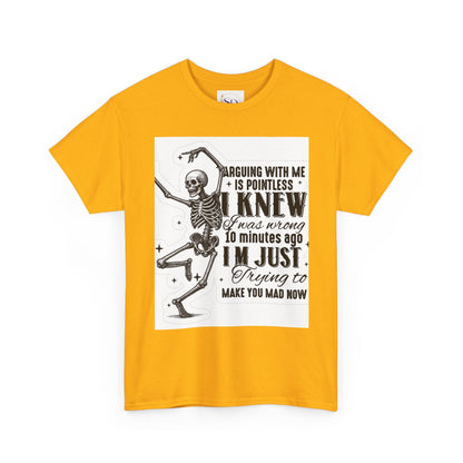 Skeleton Humor Unisex Heavy Cotton Tee - Perfect for Halloween and Casual Wear