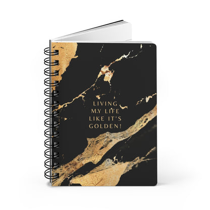 Elegant Spiral Bound Journal - Living My Life Like It's Golden! | Perfect for Diaries, Note Taking, Planning, Gift Ideas